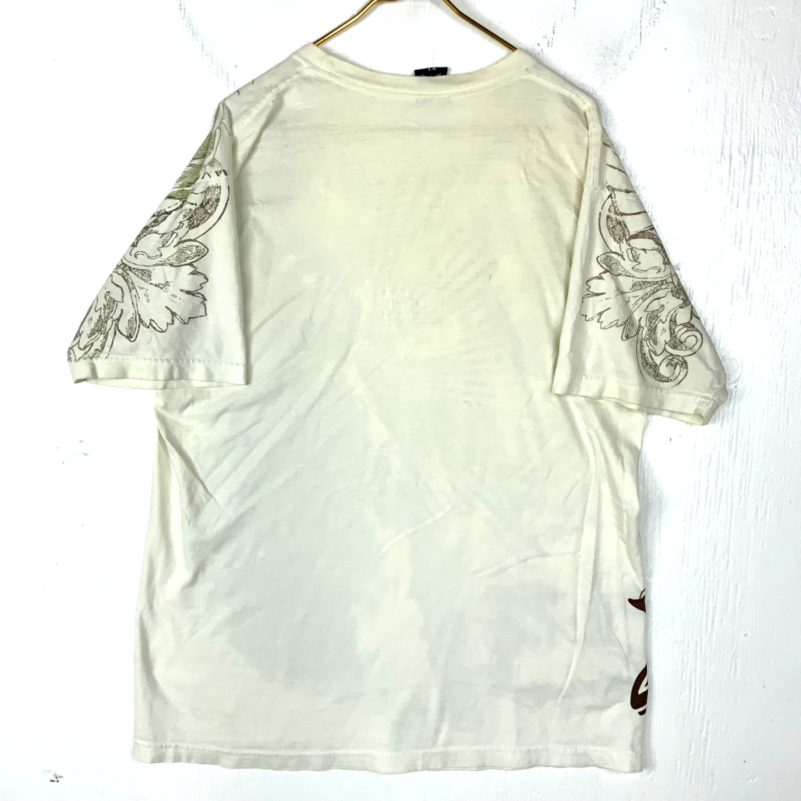 Y2K Lebron James T-Shirt XL White Tee Tree Grunge All Over Print Basketball
