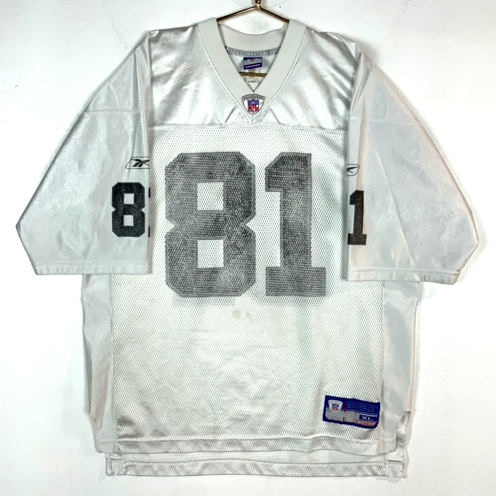 Vintage Oakland Raiders Jersey XL Reebok Tim Brown White Nfl