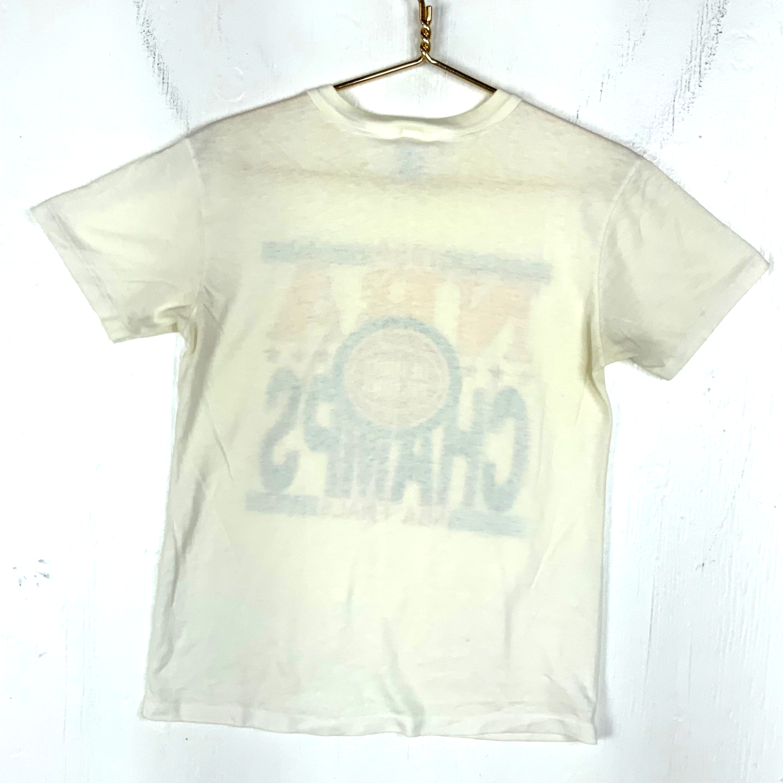 Vintage Detroit Pistons T-shirt Medium White Single Stitch 1989 Nba Champs 80s