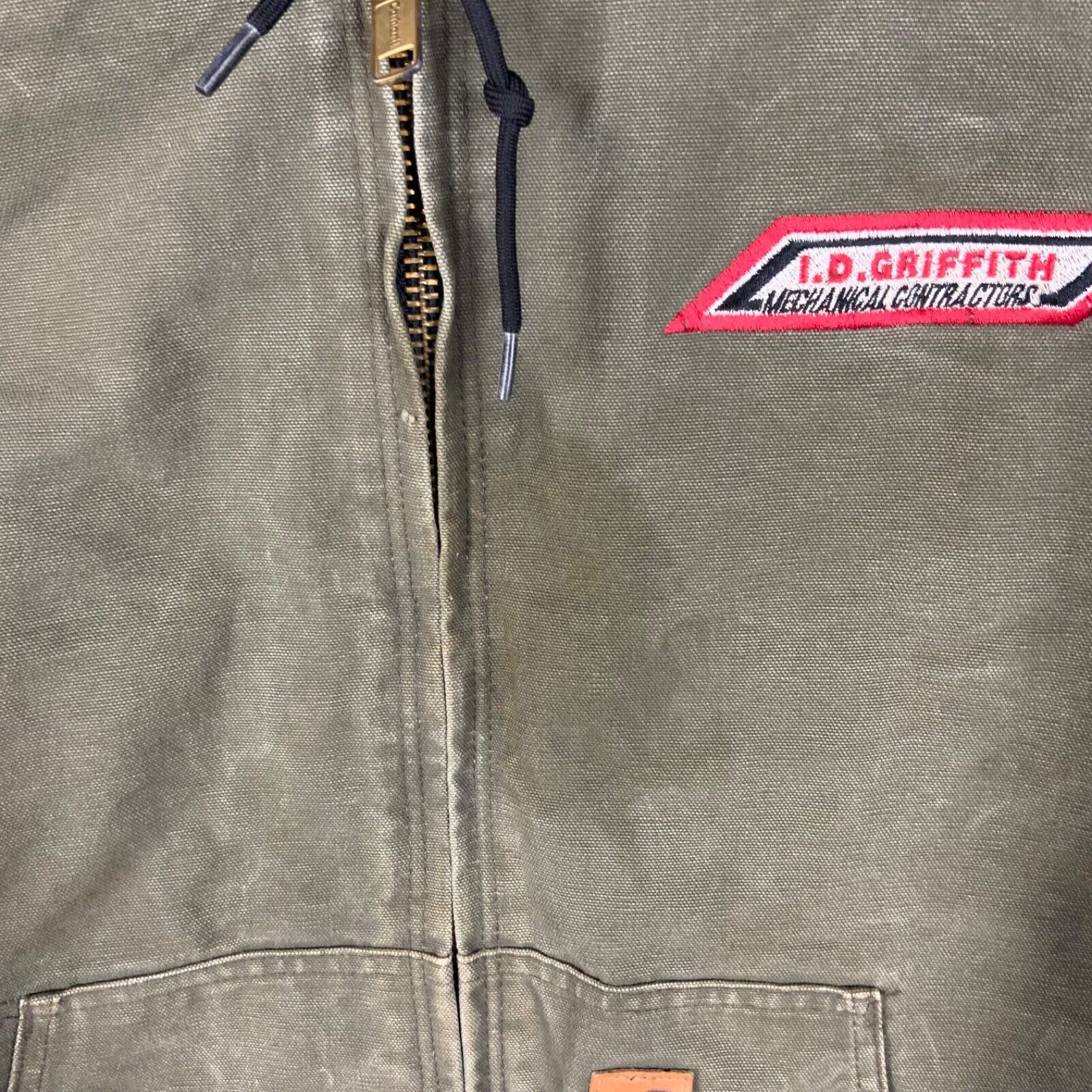 Carhartt Duck Jacket 2XL Green Full Zip Quilt Lined Workwear J130 Arg