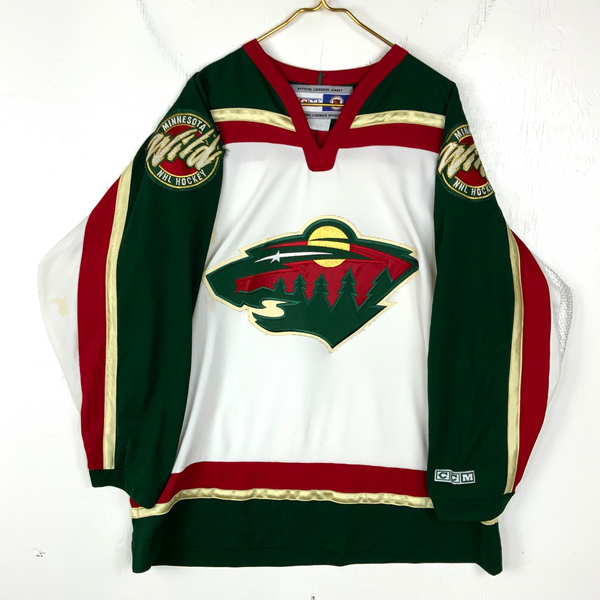 Vintage Minnesota Wild Ccm Jersey Size XL White Nhl Hockey
