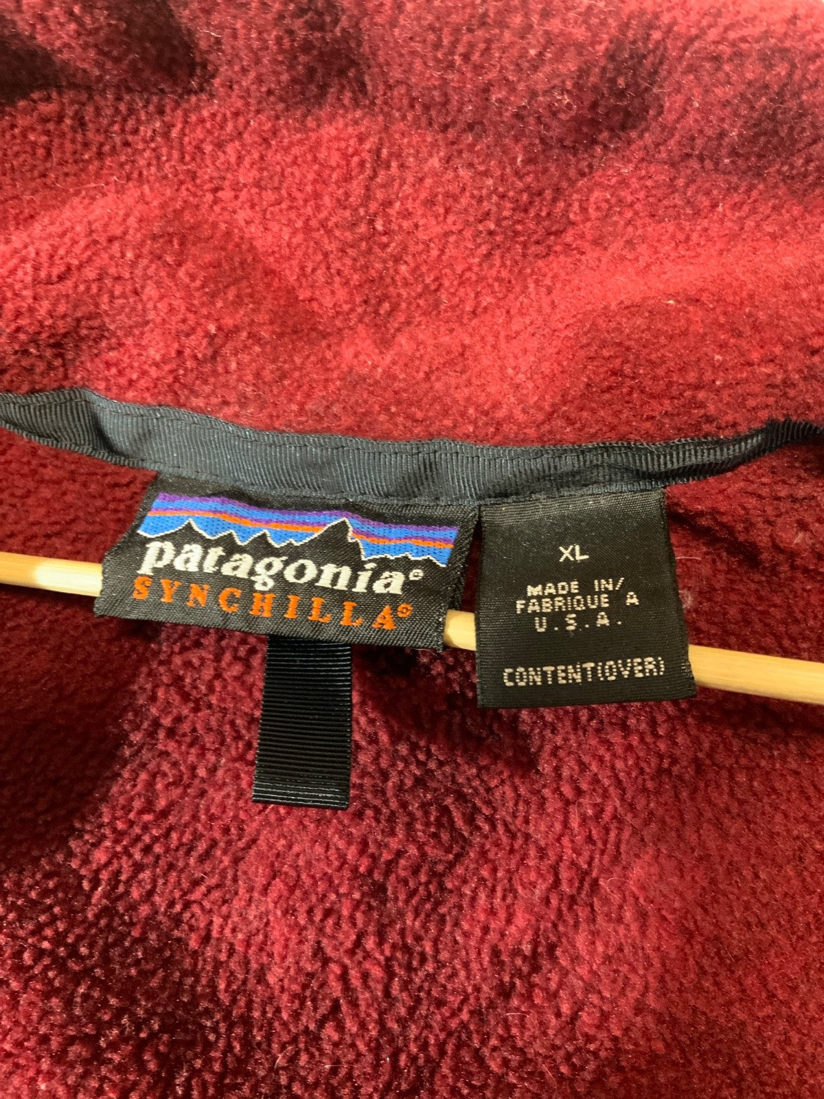 Vintage Patagonia Synchilla Fleece Sweater Jacket XL Red Full Zip Made Usa 90s
