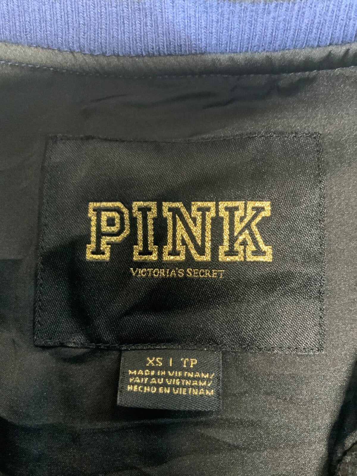 Victoria's Secret Pink Women's Varsity Jacket XS Snap Button 2013 Lace