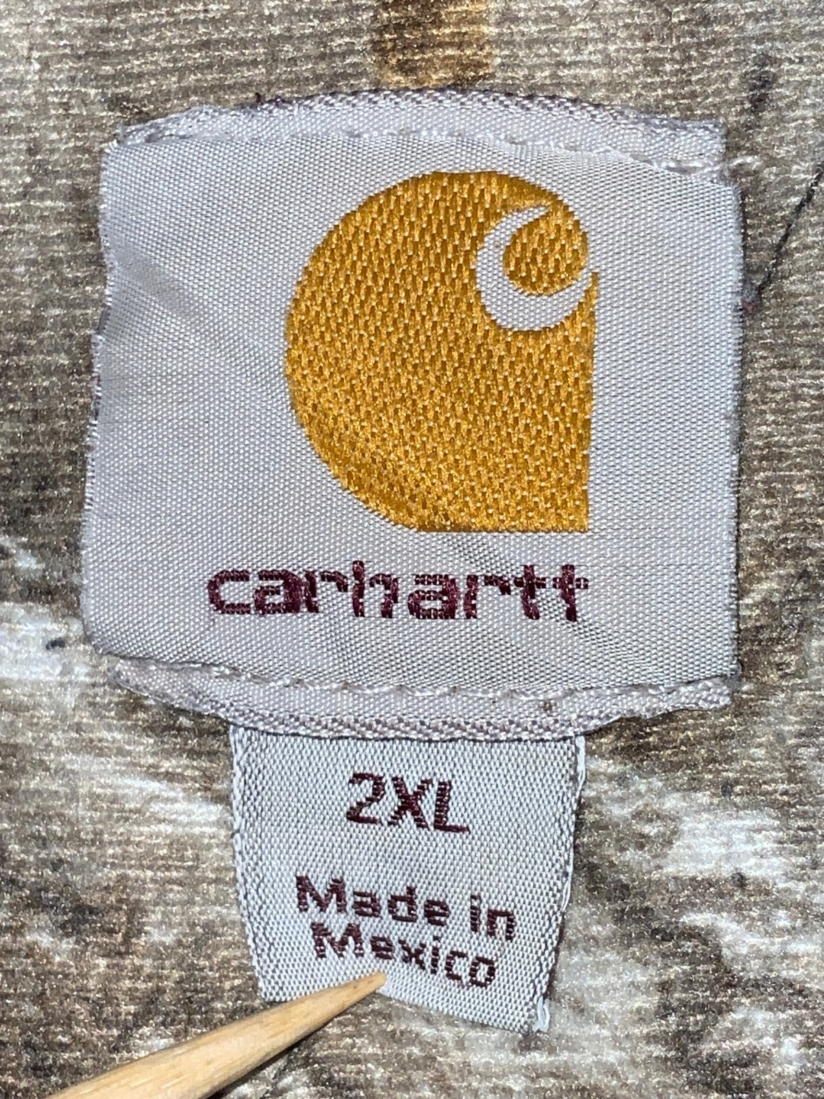 Carhartt Jacket 2XL Black Hooded Full Zip RealTree Camo Lined Work Wear