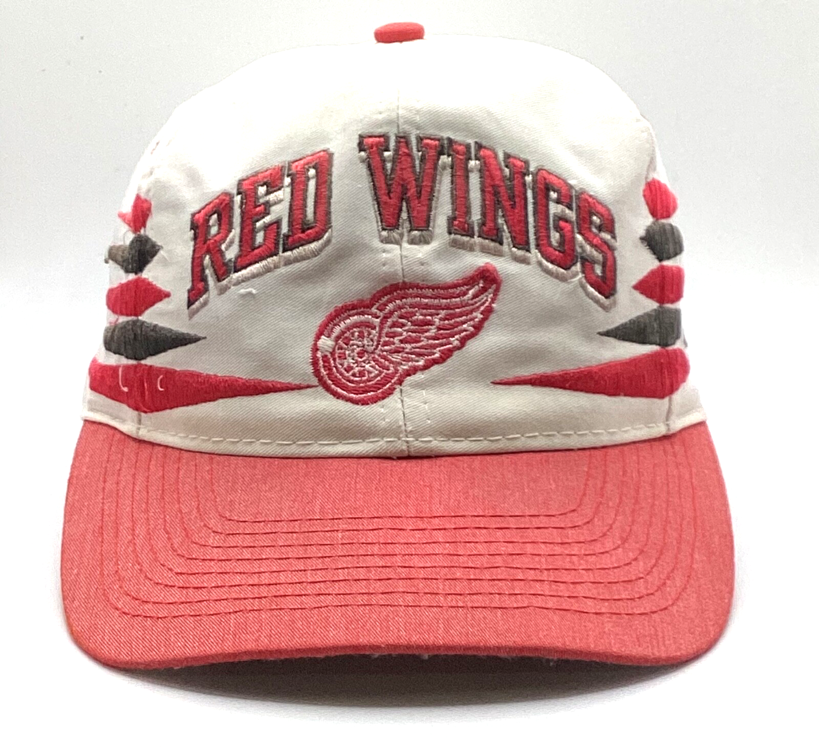 Vintage Detroit Red Wings Logo Athletic Diamond Cut SnapBack Hat Nhl