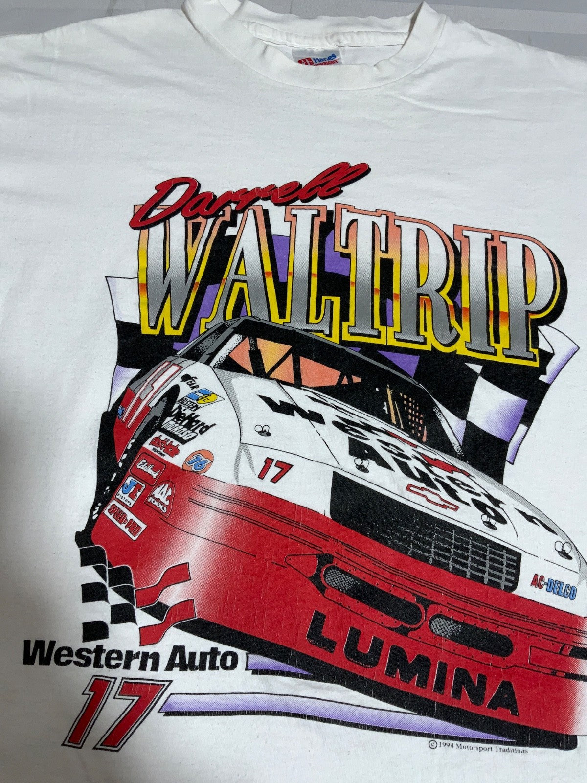 Vintage Nascar T-shirt Large Made Usa Single Stitch 1994 Darrell Waltrip 90s