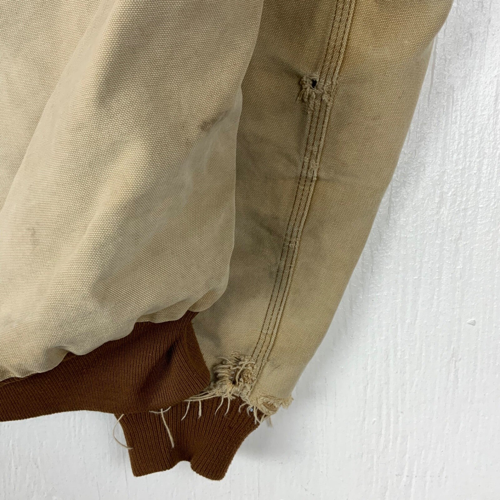 Vintage Carhartt Duck Jacket XL Brown Full Zip Workwear Distressed