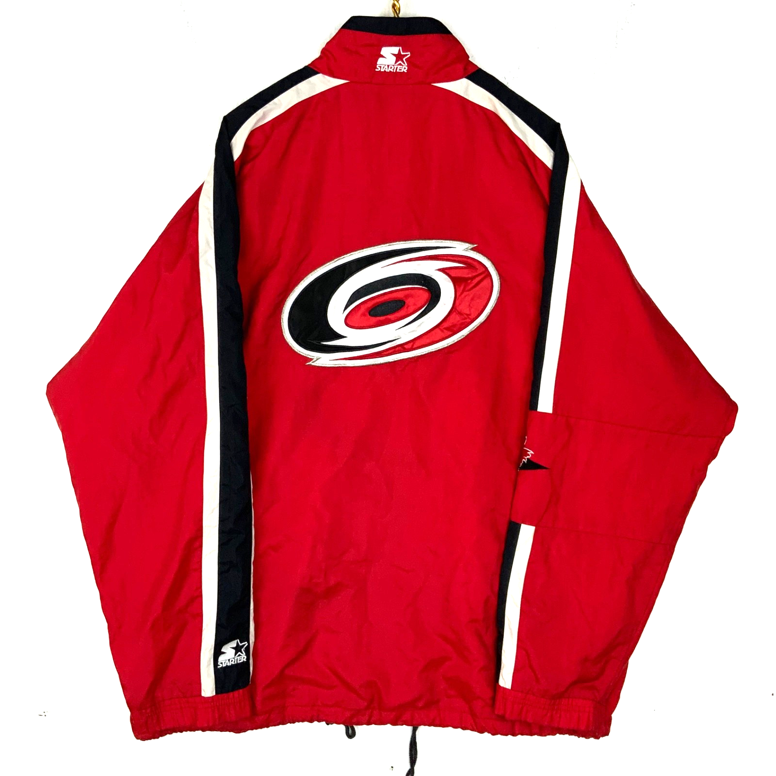 Vintage Carolina Hurricanes Starter Jacket 2XL Windbreaker Full Zip Lined Nhl