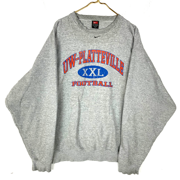 Vintage University of Wisconsin Nike Sweatshirt 2XL Gray Ncaa Football