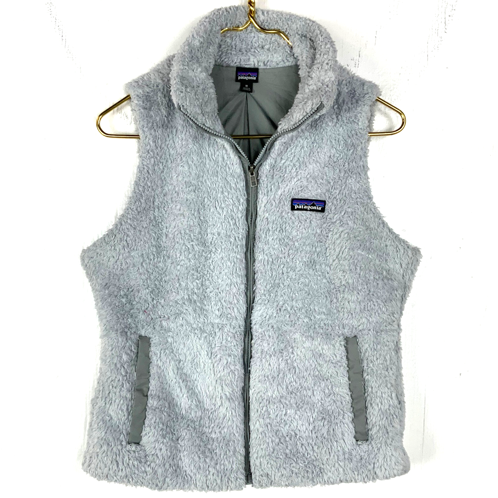 Patagonia Women's Los Gatos Vest Fleece Sweater Medium Blue Full Zip