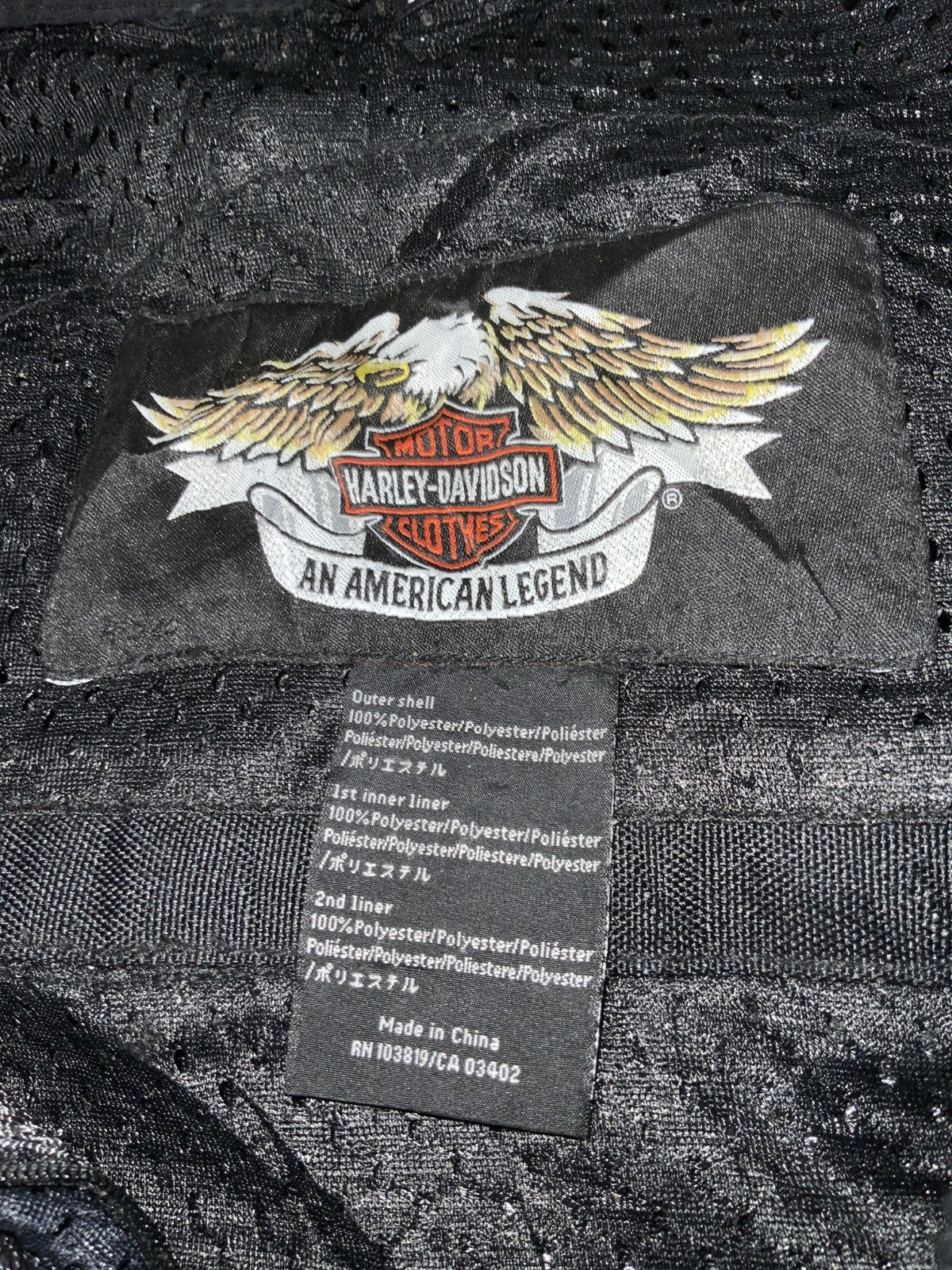 Harley Davidson Motorcycle Riding Jacket XL Black Full Zip Insulated