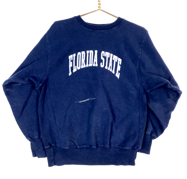 Vintage Champion Reverse Weave Florida State Sweatshirt Size Large Blue Ncaa