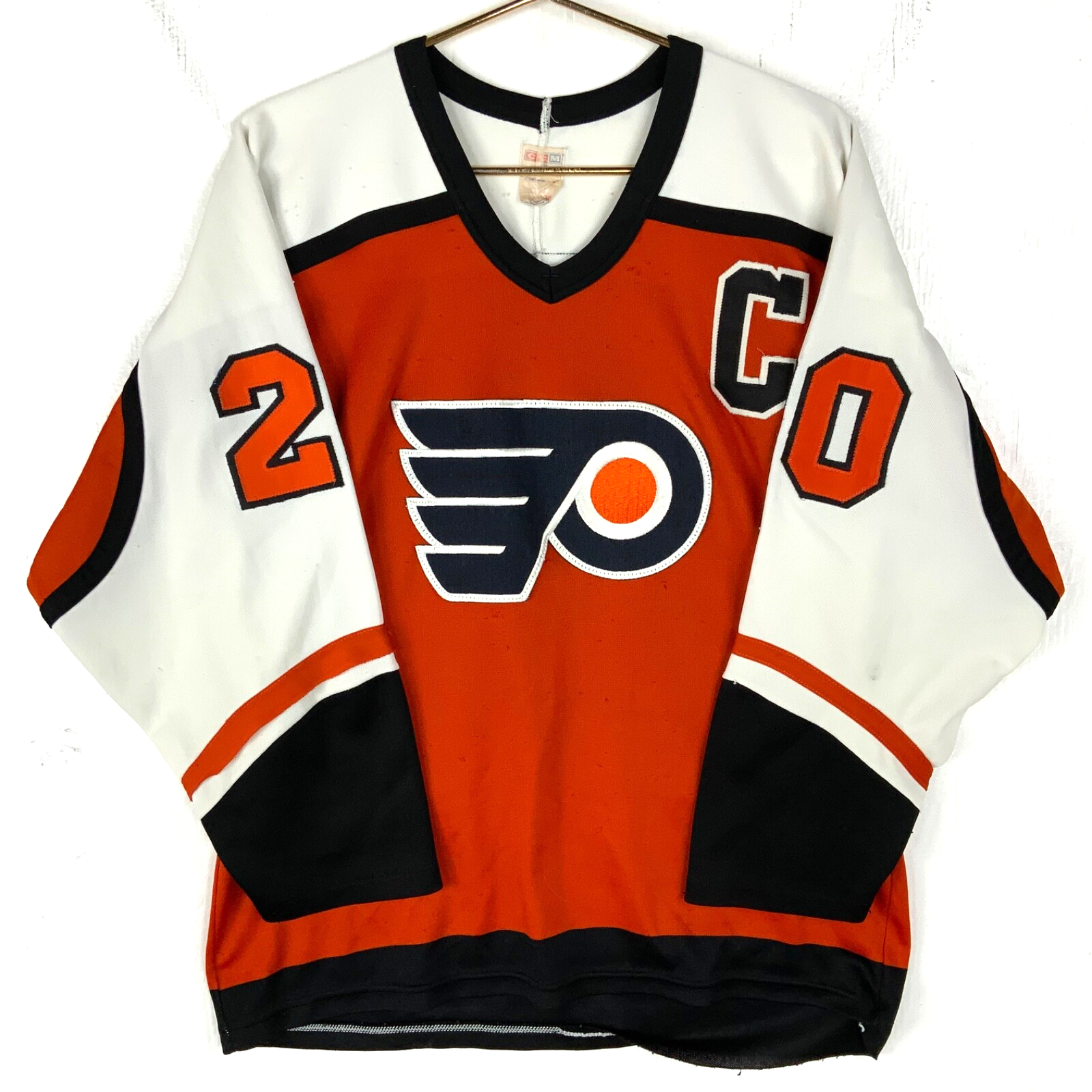 Vintage Philadelphia Flyers Ccm Jersey Medium Made Canada Nhl Dave Poulin 1980s