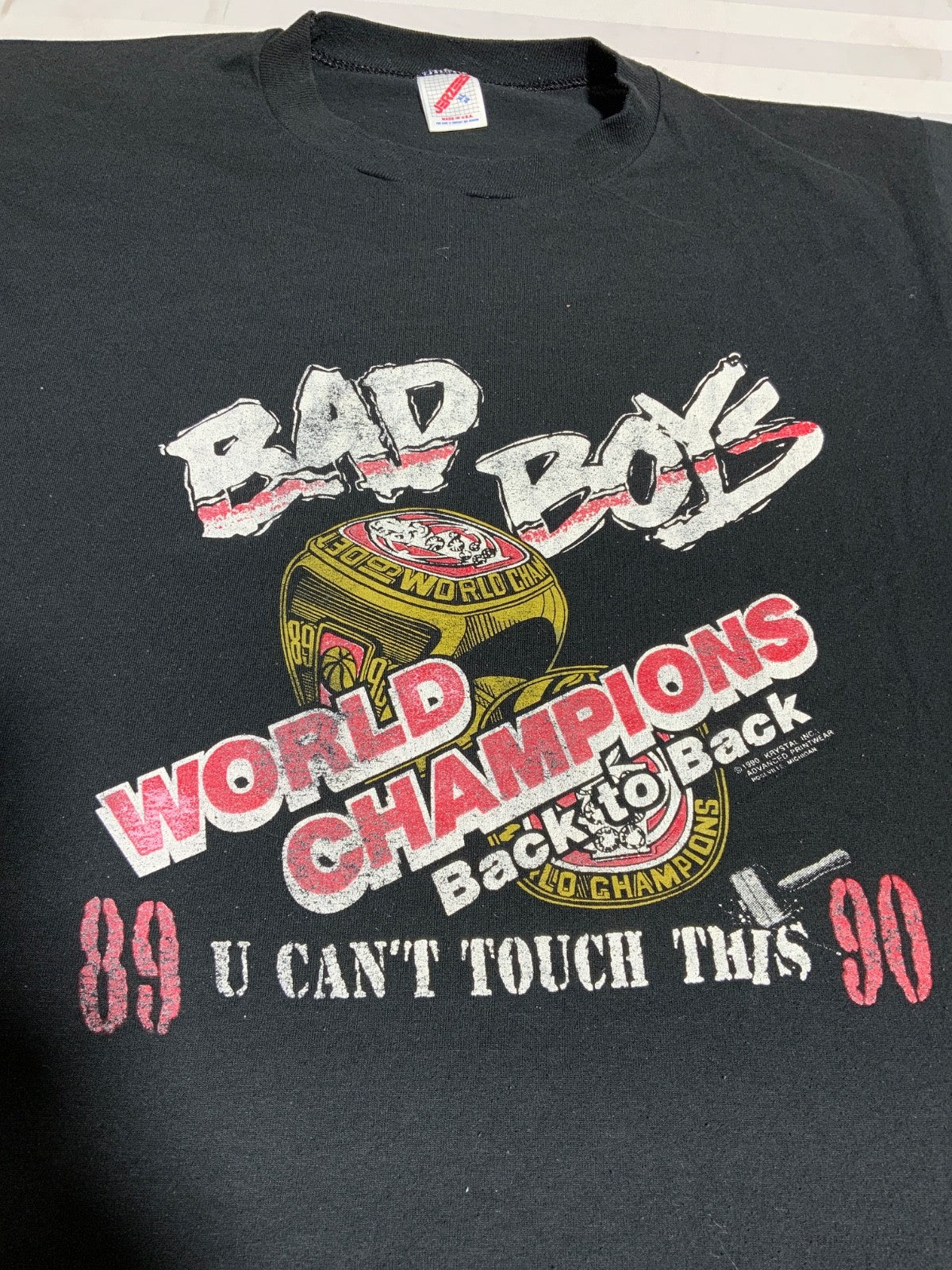 Vintage Detroit Pistons T-shirt XL Bad Boys U Can’t Touch This 1990 Nba Champs