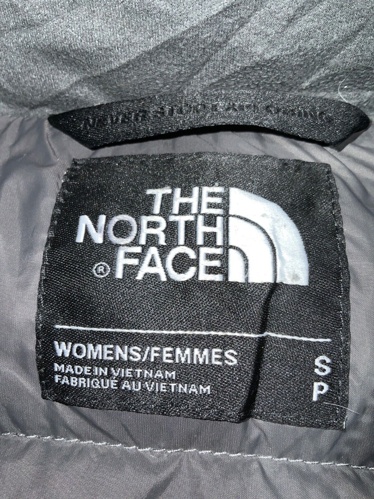 The North Face Women's Metropolis Puffer Parka Jacket Size Small Gray Full Zip