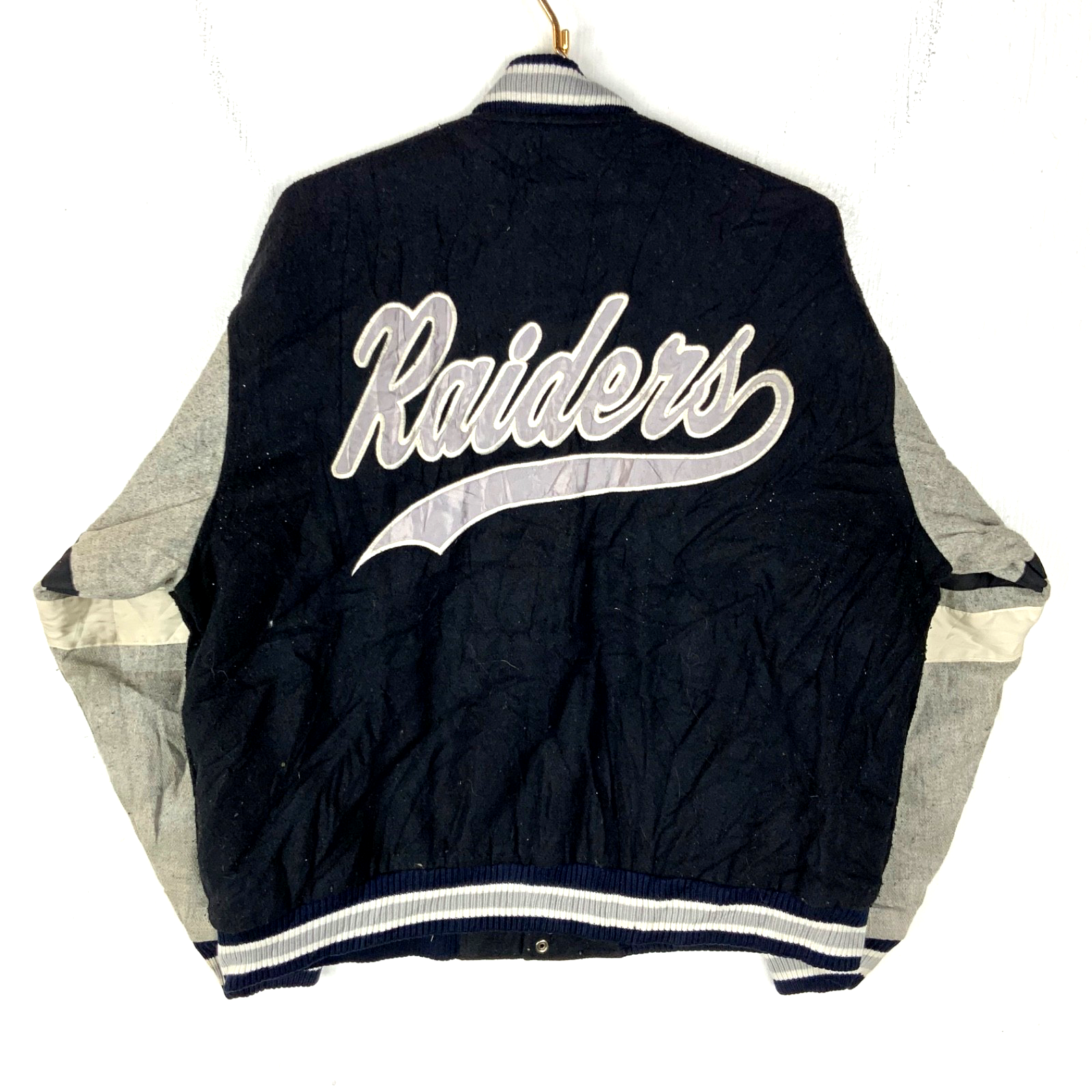 Vintage Oakland Raiders Wool Varsity Bomber Jacket Competitor View Large Nfl 90s