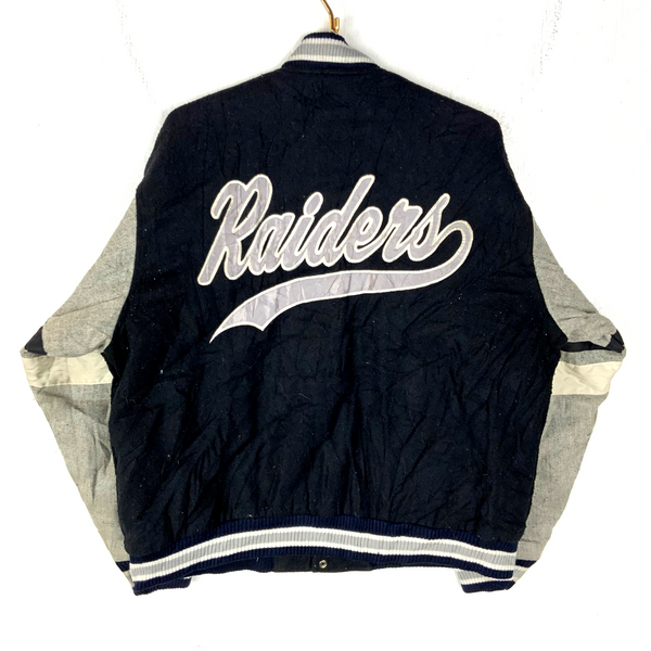 Vintage Oakland Raiders Wool Varsity Bomber Jacket Competitor View Large Nfl 90s