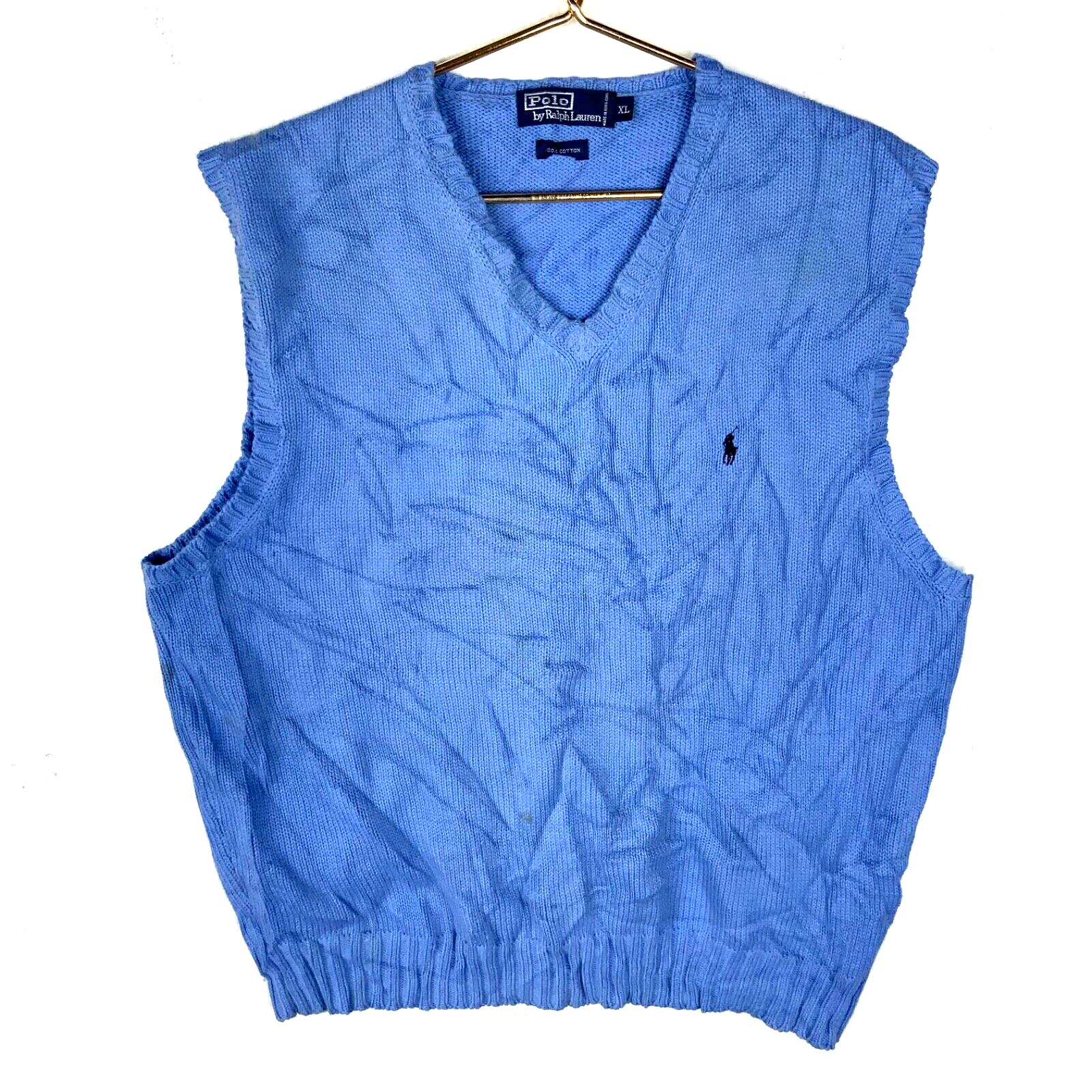Vintage Polo Ralph Lauren Knit Sweater Vest XL Purple V-neck