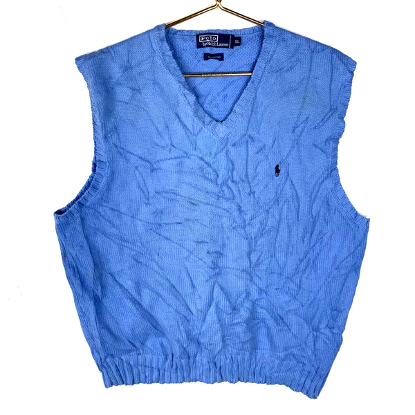 Vintage Polo Ralph Lauren Knit Sweater Vest XL Purple V-neck