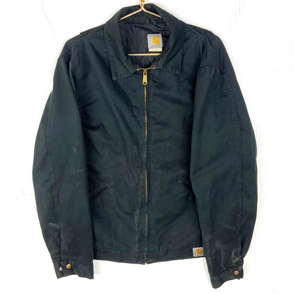 Vintage Carhartt Work Jacket Medium Black Full Zip Quilt Lined Workwear