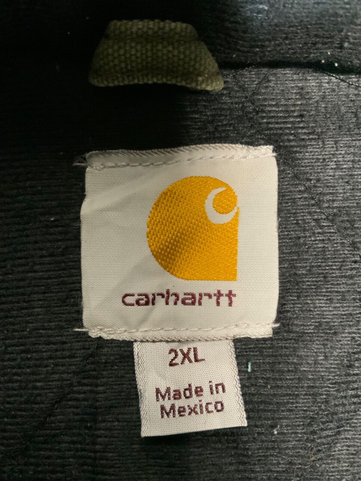 Carhartt Duck Jacket 2XL Green Full Zip Quilt Lined Workwear J130 Arg