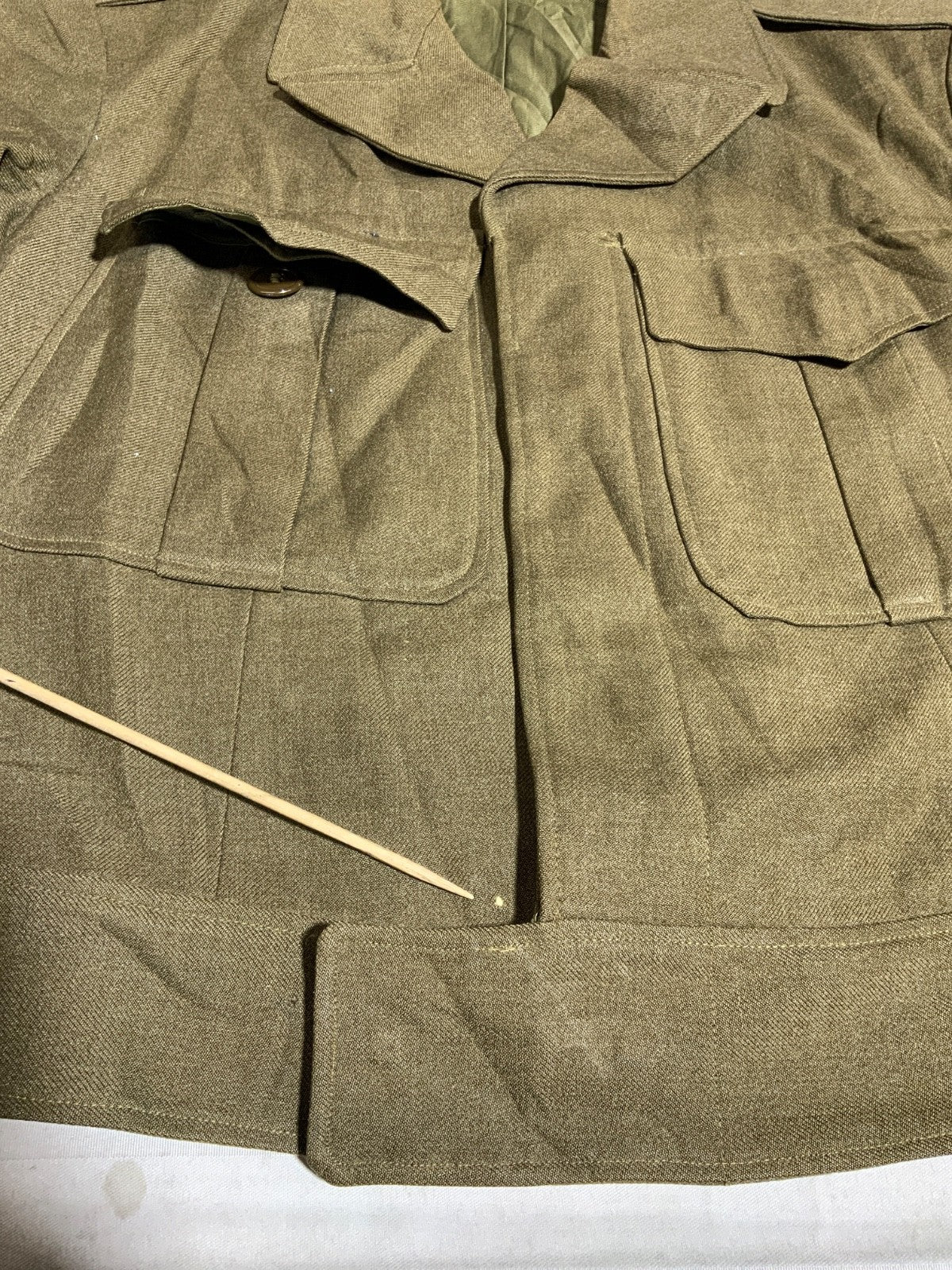 Vintage Us Army Wool Jacket Size 38s Brown Button Up Vietnam Era Ww2 1948