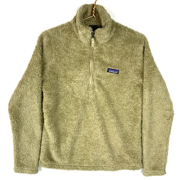 Patagonia Los Gatos Fleece Sweater Jacket Women's Size Medium Beige Quarter Zip