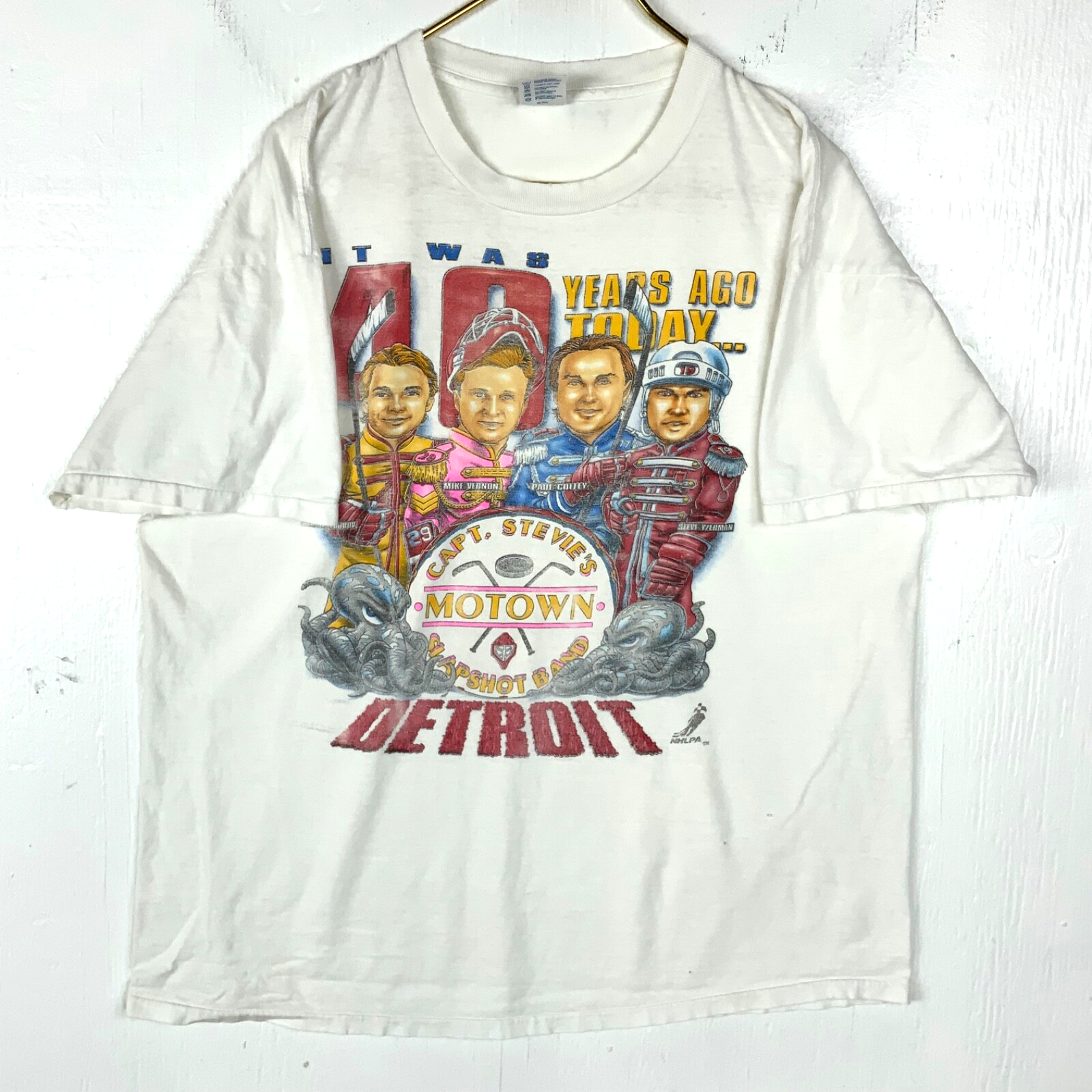 Vintage Detroit Red Wings Caricature Delta T-shirt XL Nhl Cpt. Stevie’s Slapshot