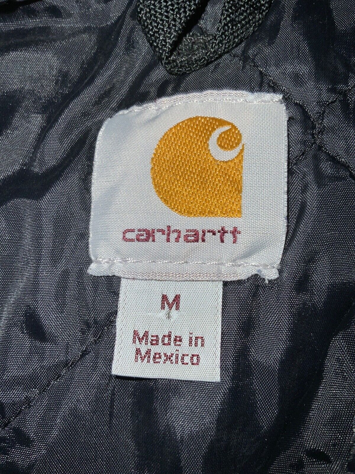 Carhartt Duck Jacket Medium Black Full Zip Quilted Workwear