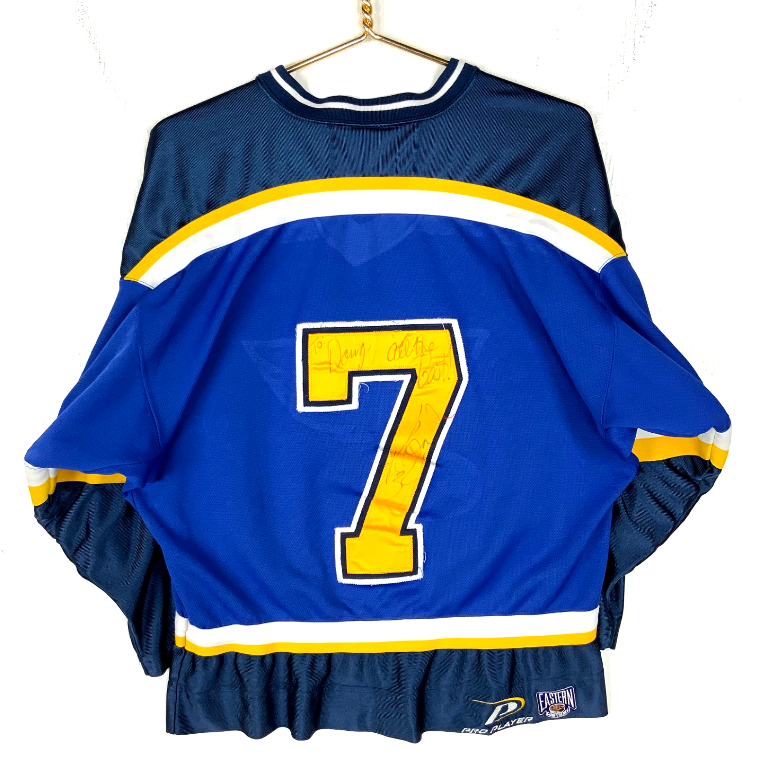 Vintage St Louis Blues Jersey Medium Pro Player Blue Nhl Autographed
