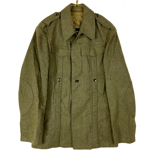 Vintage German Military Wool Jacket Size XS Green Button Up Vietnam Era 60s