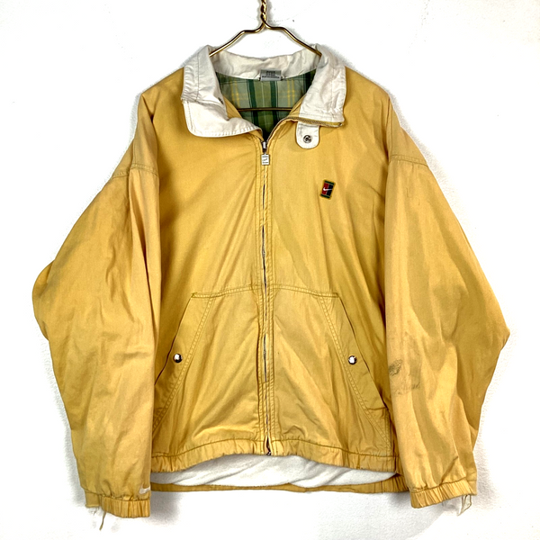 Vintage Nike Court Harrington Windbreaker Jacket Size Large Yellow Full Zip