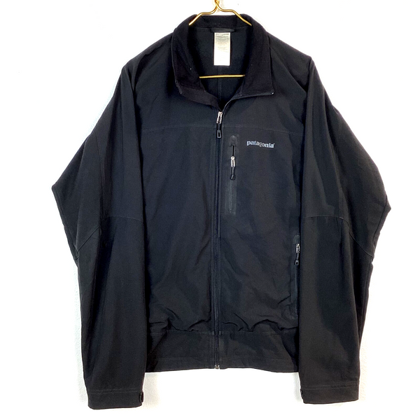 Vintage Patagonia Windbreaker Jacket Size Large Black Full Zip