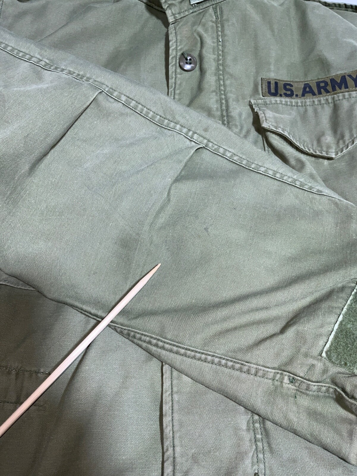 Vintage Us Army Cold Weather Jacket Small Green Snap Button Vietnam Era 1974
