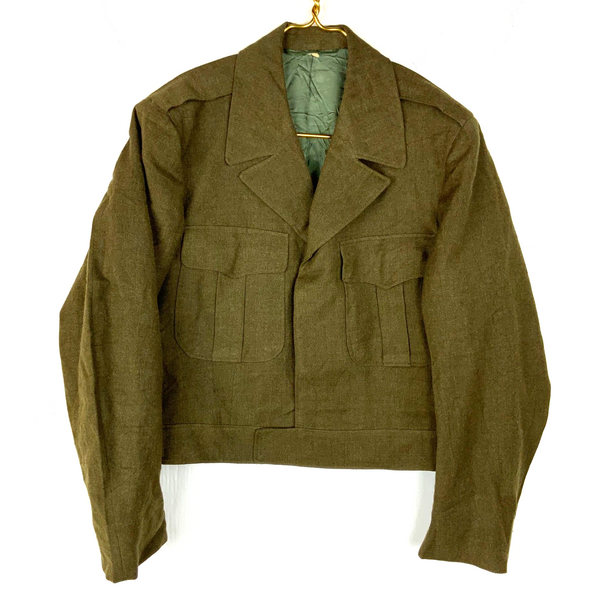 Vintage Us Army Wool Jacket Size Small Green Button Up 1952