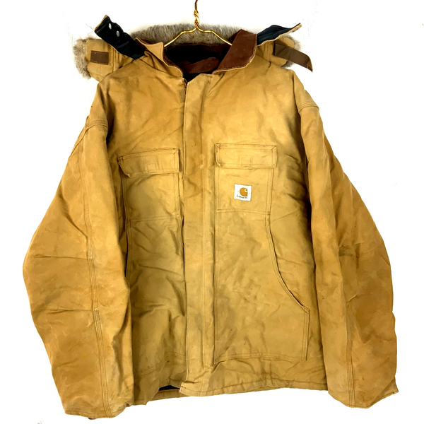 Vintage Carhartt Arctic Jacket Size 54 Brown Full Zip Quilt Lined 90s