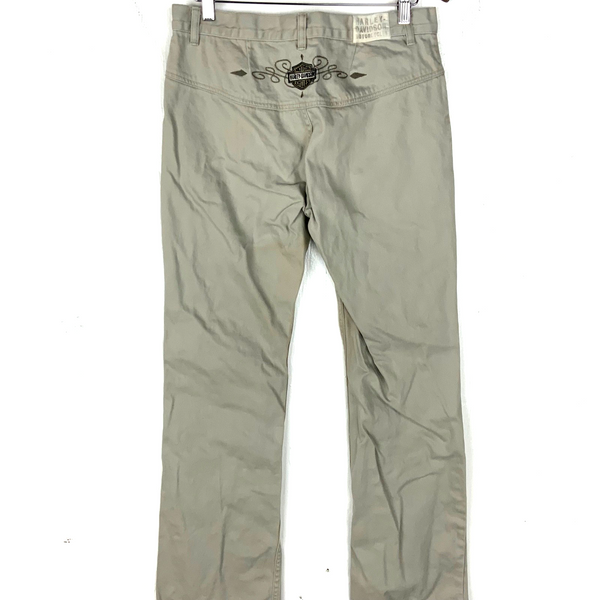 Vintage Harley Davidson Motorcycles Straight Leg Women's Pants 32x31 Beige