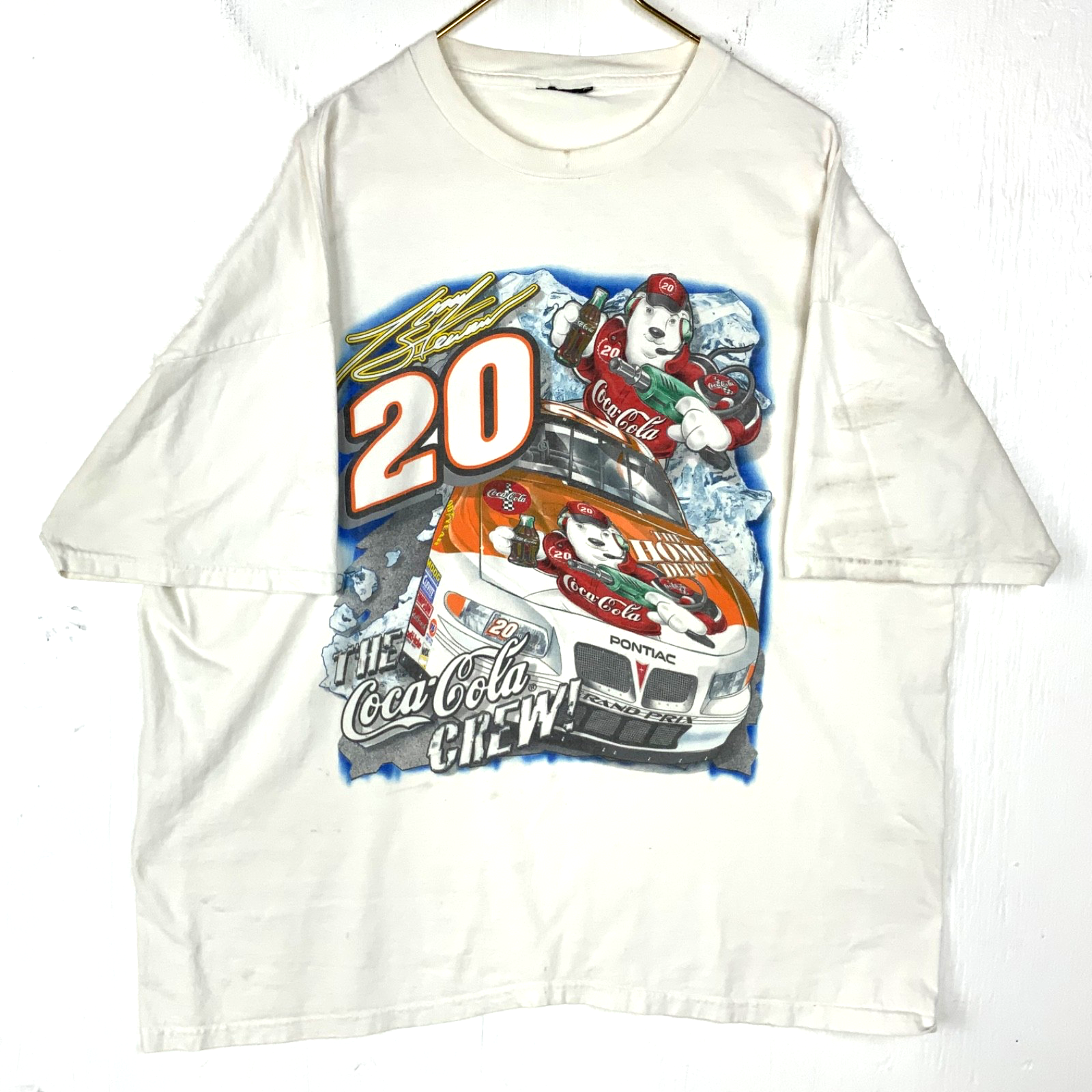 Vintage Nascar Coca Cola Crew T-shirt 2XL Home Depot Racing 2001 Tony Stewart