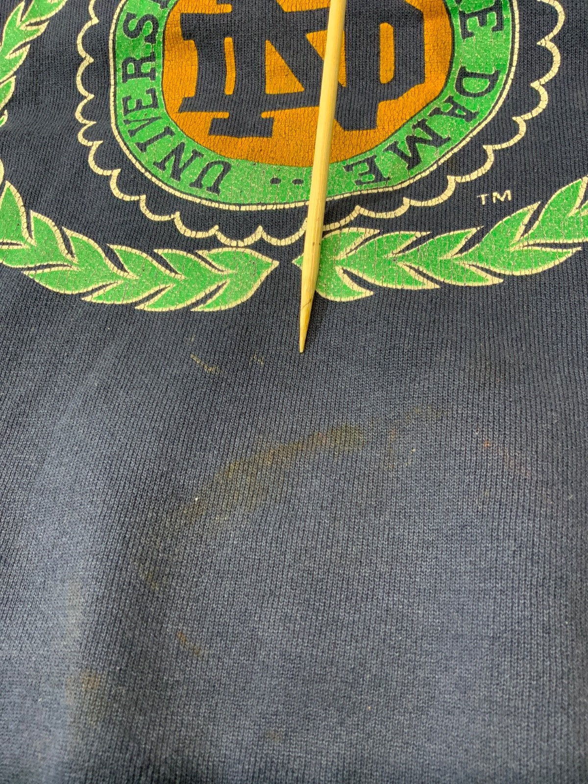 Vintage University of Notre Dame Sweatshirt Large Blue Ncaa 90s