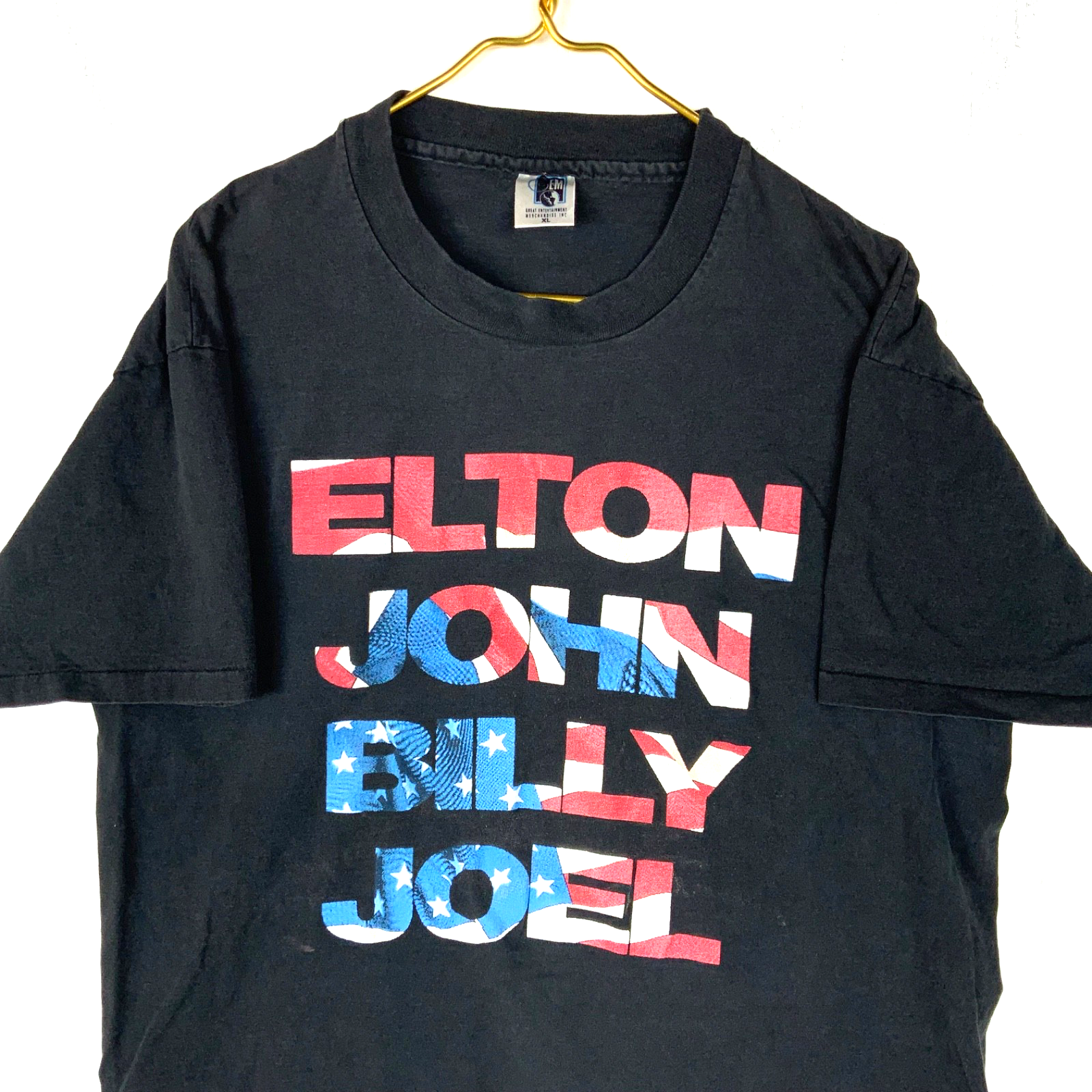Vintage Elton John & Billy Joel T-Shirt XL Gem Single Stitch Usa Music Tour 90s