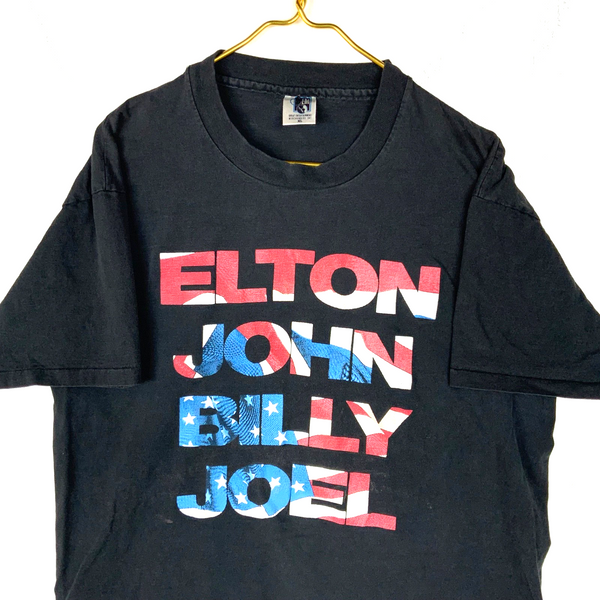 Vintage Elton John & Billy Joel T-Shirt XL Gem Single Stitch Usa Music Tour 90s