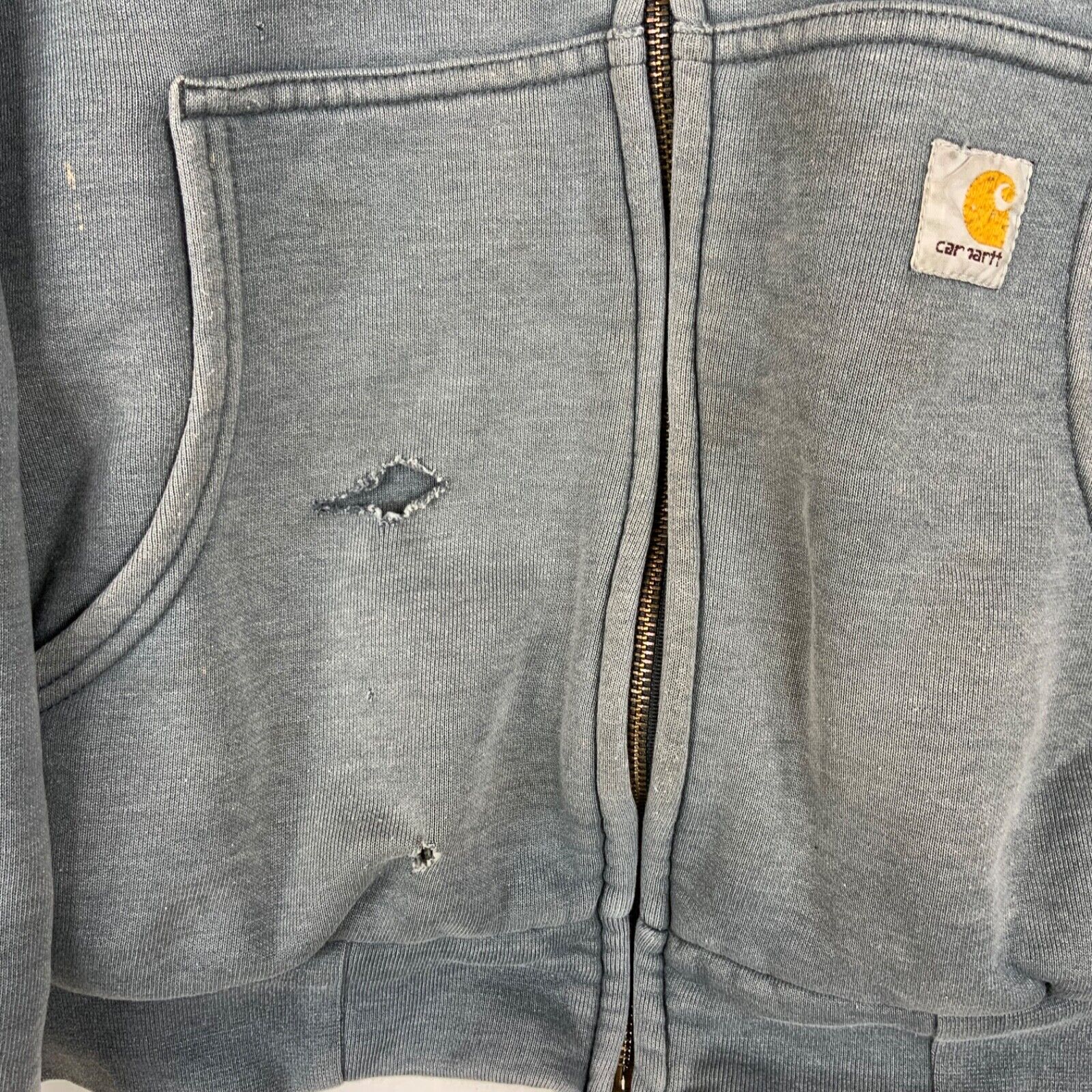 Carhartt Active Lined Sweatshirt Hoodie Jacket XL Blue Full Zip Workwear