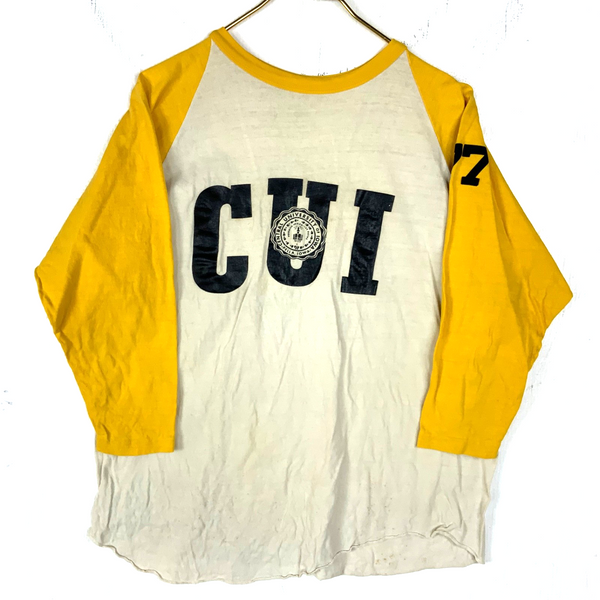Vintage Central University Of Iowa T-shirt Large 3/4 Sleeve Fraternity Ncaa 70s