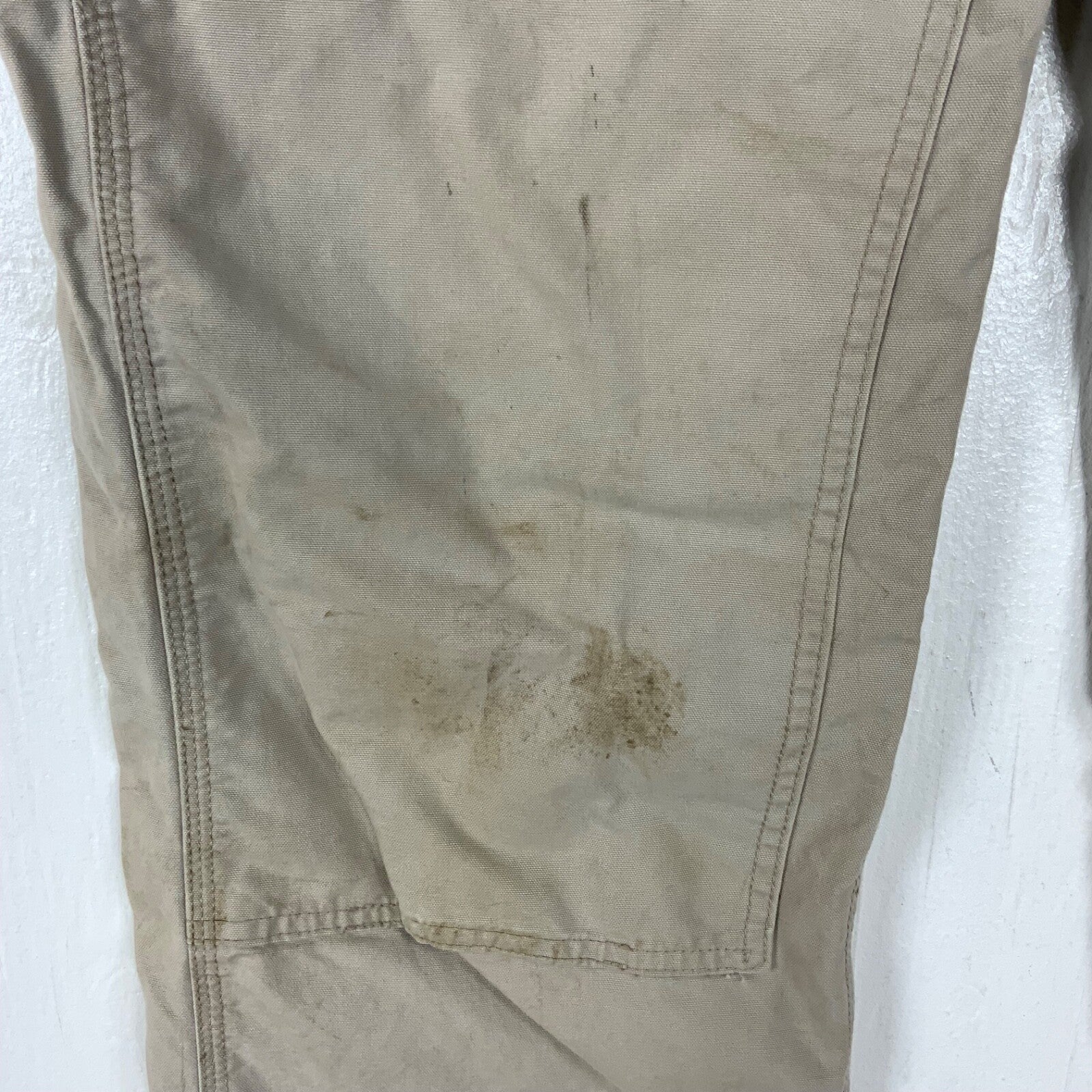 Carhartt Double Knee Dungaree Workwear Pants 32x36 Beige
