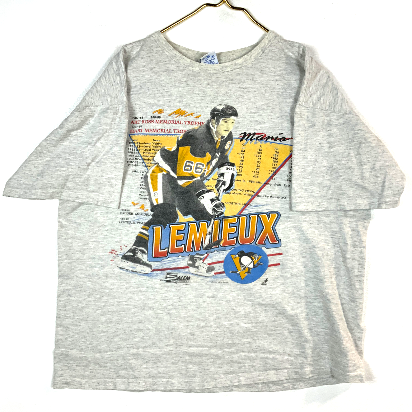 Vintage Pittsburgh Penguins Salem T-shirt XL Made Usa 1990 Nhl Mario Lemieux