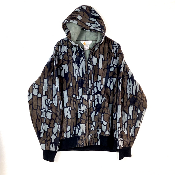 Vintage Carhartt Trebark 769 Sweatshirt Hoodie XL Camouflage Usa Velvet 80s
