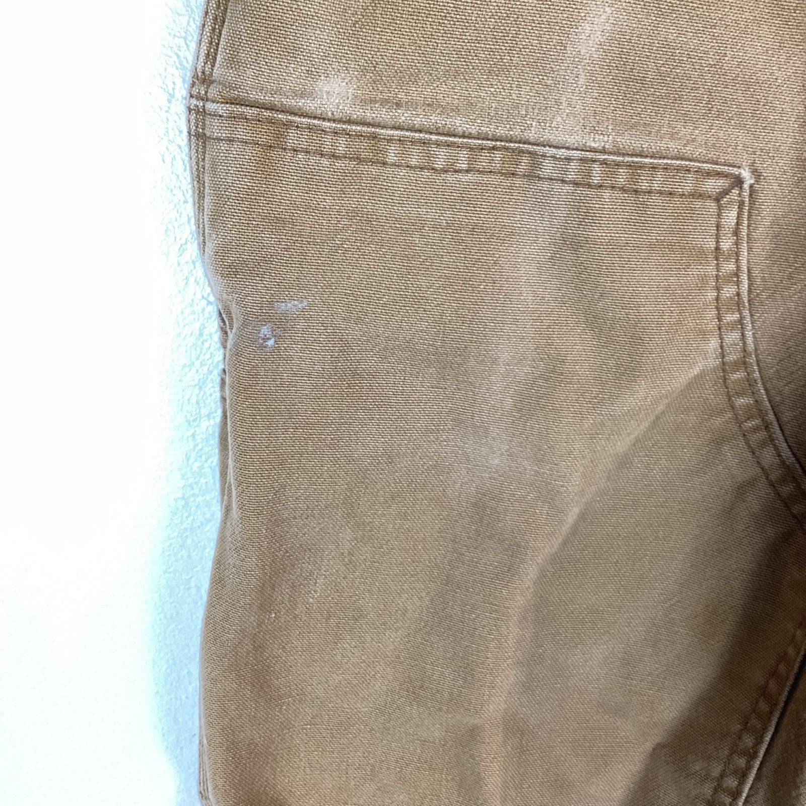Carhartt Double Knee Dungaree Canvas Workwear Pants Size 32x36 Brown