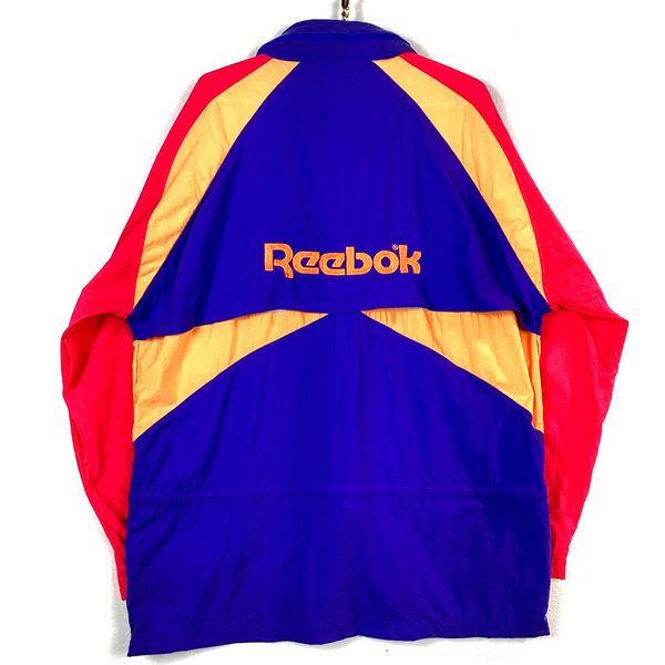 Vintage Reebok Windbreaker Jacket Size XL Purple Colorblock Full Zip