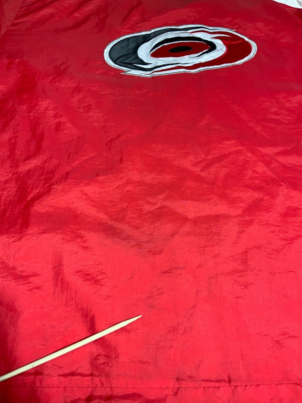 Vintage Carolina Hurricanes Starter Jacket 2XL Windbreaker Full Zip Lined Nhl