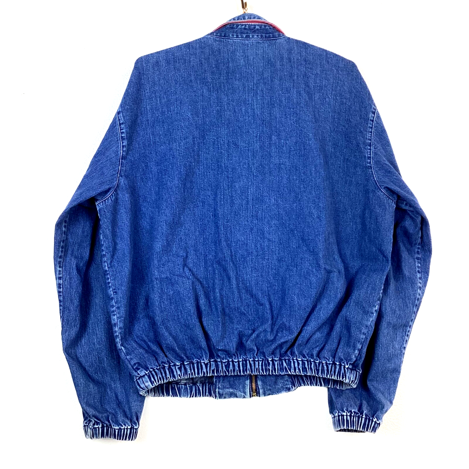 Vintage Polo Ralph Lauren Denim Harrington Jacket Size Large Blue Full Zip Usa